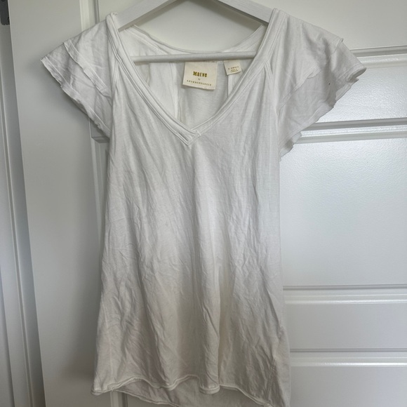 Anthropologie Maeve White Short Sleeve Tee - Picture 2 of 4